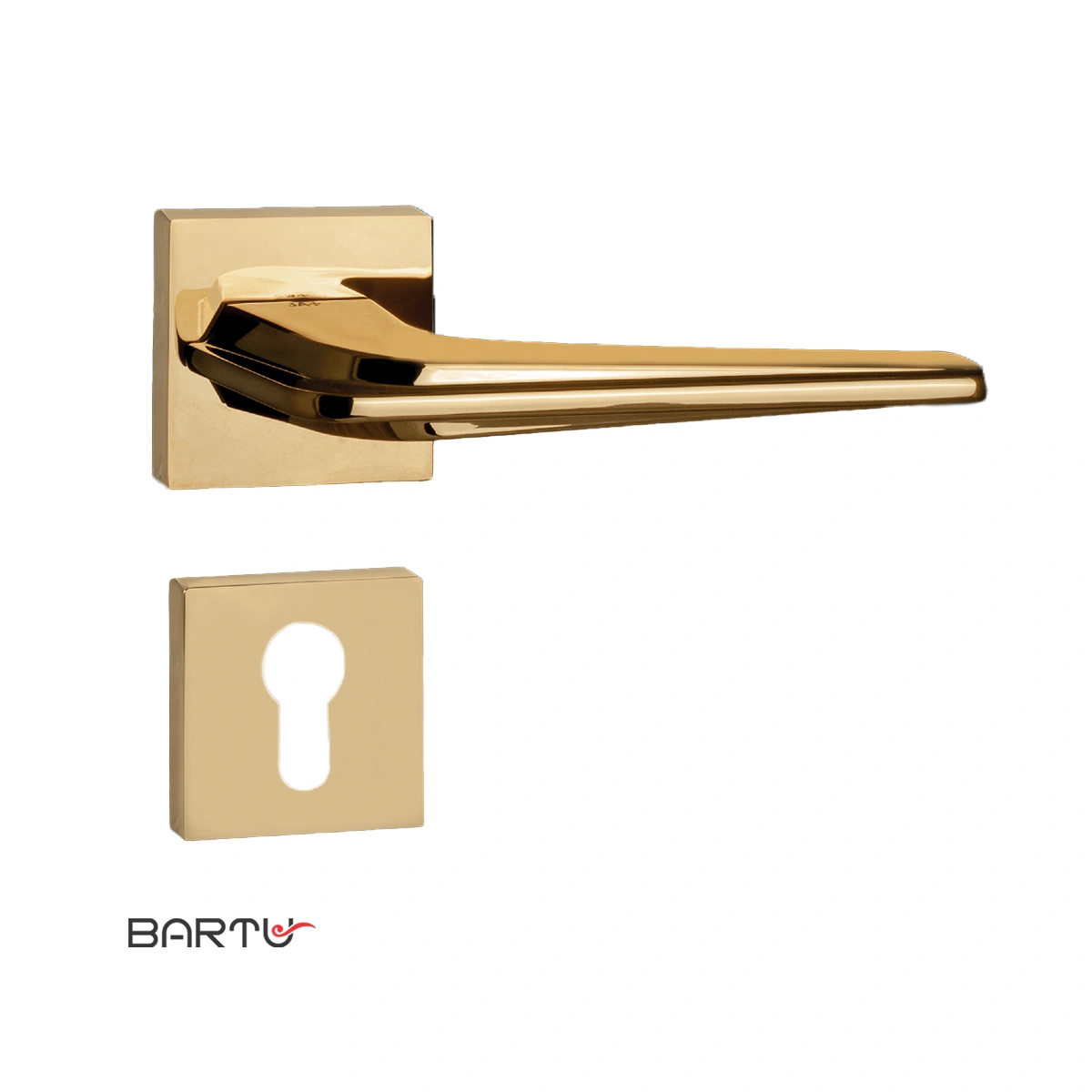 lx0031-gold-rosette-door-handle-bartu دستگیره درب کد Lx0031 رزت سوئیچی طلایی رنگ