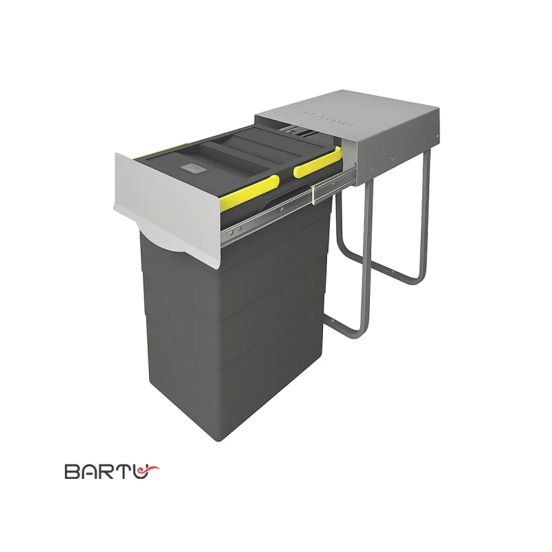 سطل زباله ریلی کابینتی تک مخزنه 40 لیتری پلاتین کد 3613