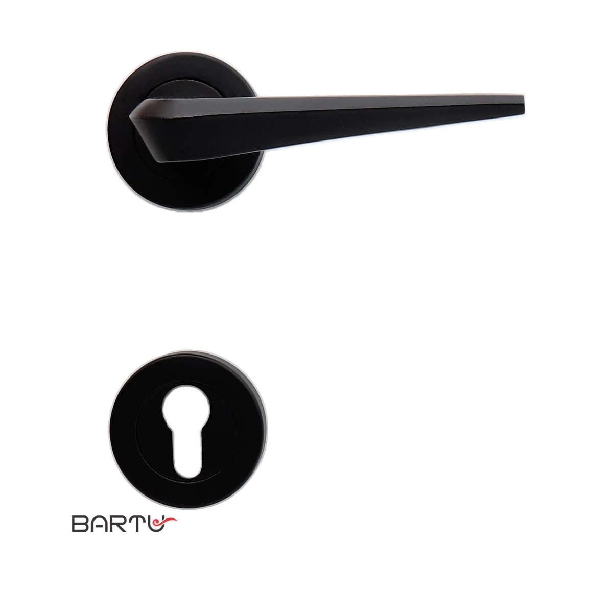 k300-door-handle-rosette-black دستگیره درب رزت سوئیچی مدل k300 مشکی مات