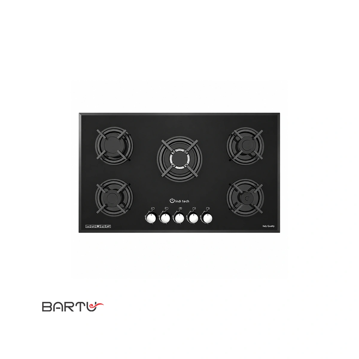 inditech-itg501-glass-gas-hob اجاق گاز شیشه ای رومیزی 5 شعله ایندی تک مدل ITG-501
