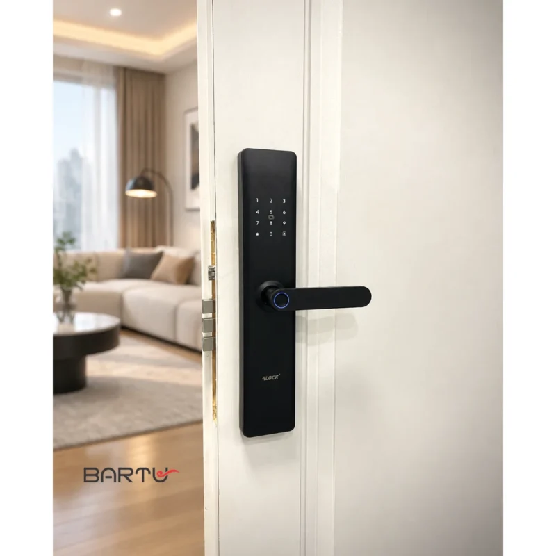 نمونه نصب شده دستگیره اثر انگشتی ALOCK مدل D120